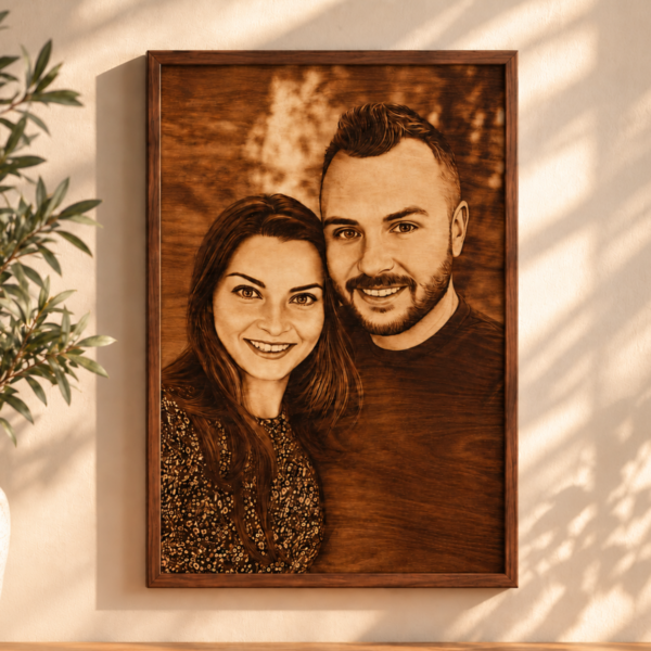 Portret wypalany w drewnie 40x60